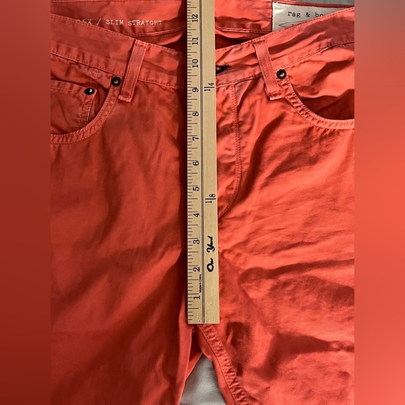 Rag and Bone RB 15X Slim Straight Coral Tailored Workwear Jeans 31 - Picture 7 of 12